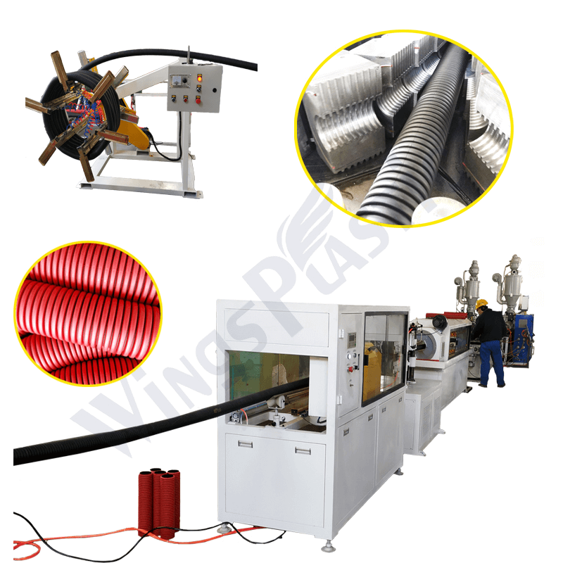 Double Wall Corrugated Pipe Extruder Machine 40-160mm
