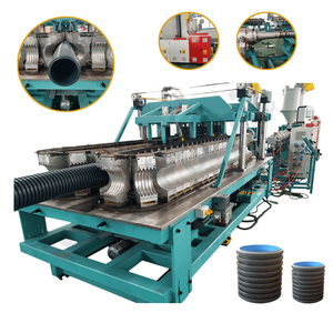 Double Wall Corrugated Pipe Extrusion Line With Aluminim Moulds
